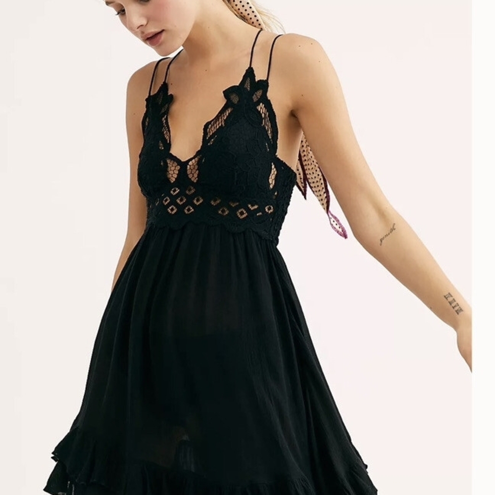 Nwt Free People Women's Adella Slip Dress Black Size Med